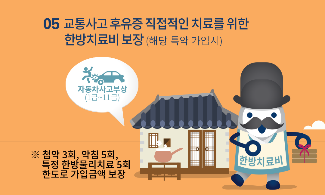 05 교통사고 후유증 직접적인 치료를 위한 한방치료비 보장(해당 특약 가입시)